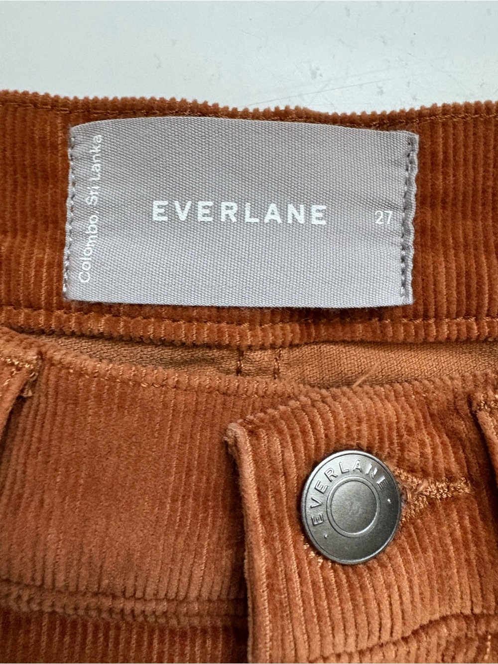 Everlane The Cheeky Straight Corduroy Pant Cognac/Rust Size 27 - Picture 5 of 10